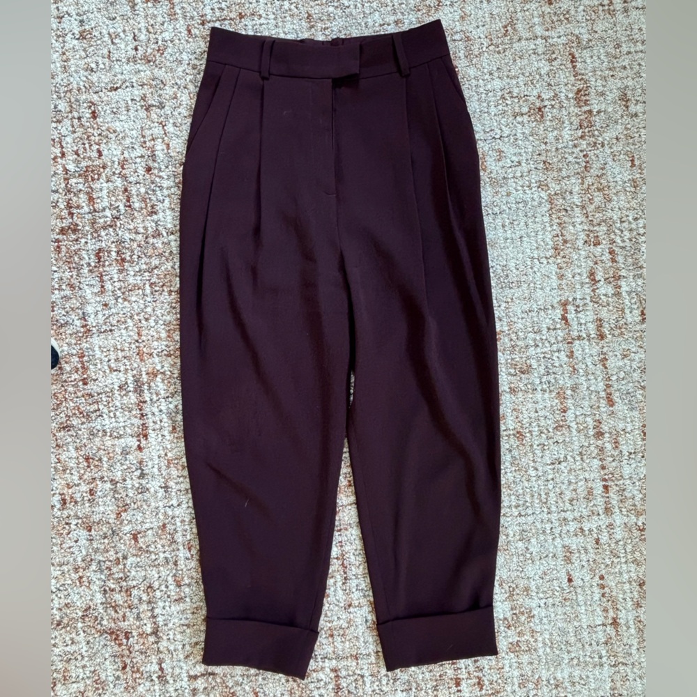 Burgundy high-rise pants